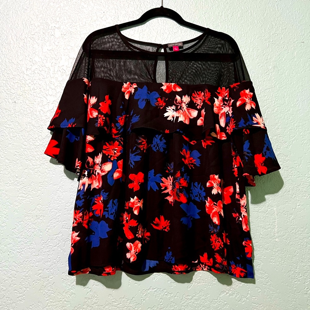 Vince Camuto vibrant flora blouse
